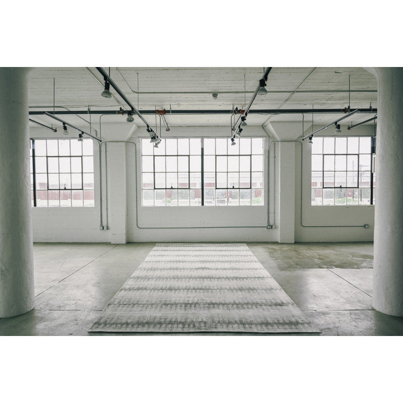 Chroma Striped Hand-Loomed Charcoal/Gray Area Rug, Rectangle 8' x 10'
