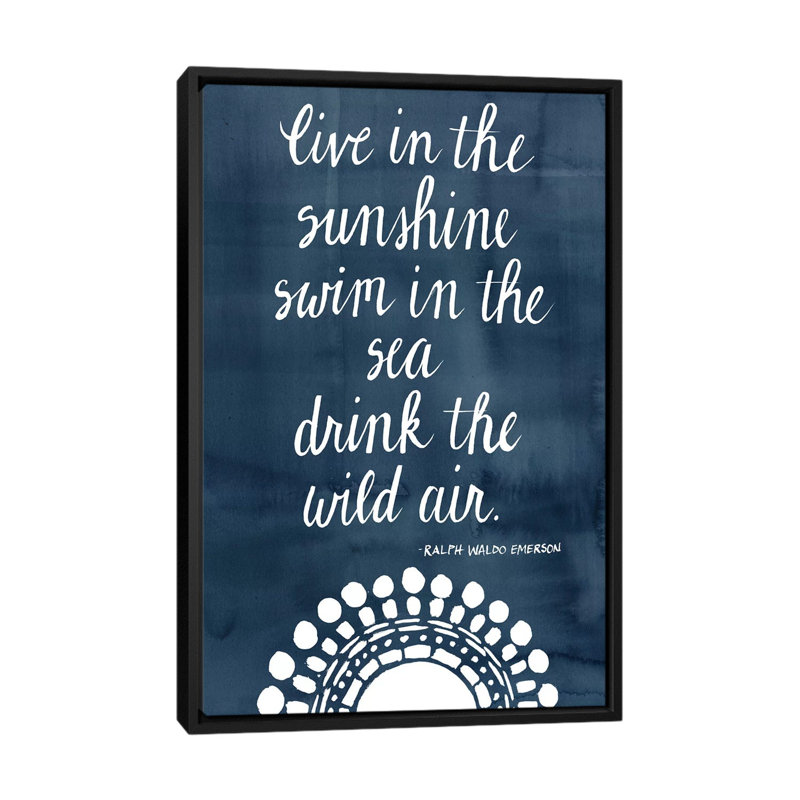 « sun quote i », art textuel sur toile, H 26 po x l 18 po x P 1,5 po, Toile avec cadre noir, Pas de tapis