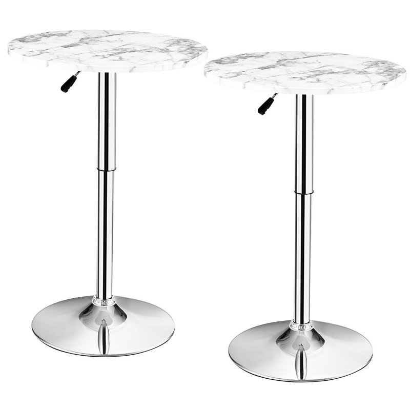Jamalle Round Metal Base Dining Table, White