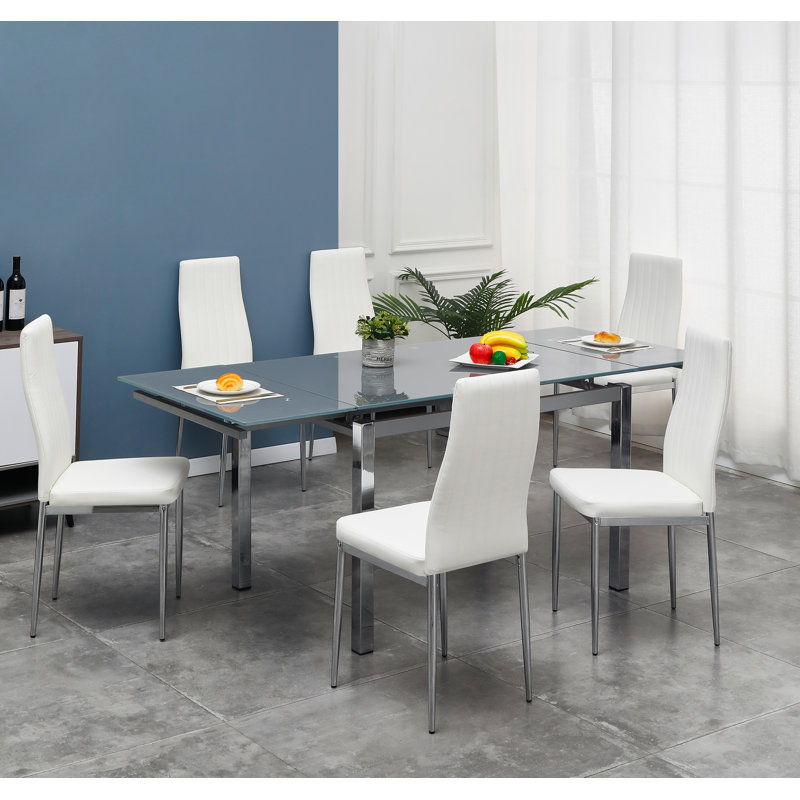 Peasnell Dining Set, Black, White