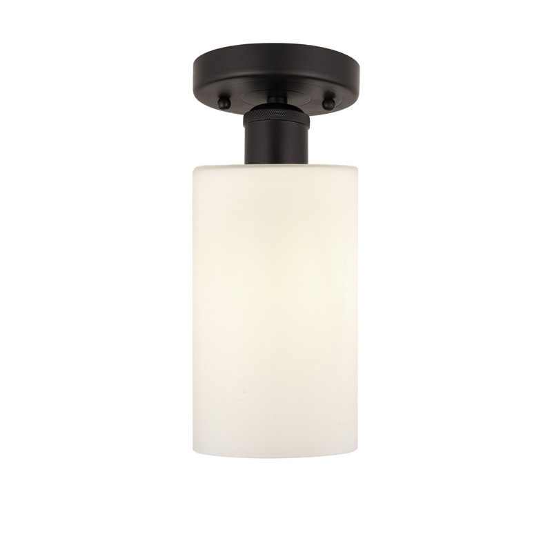 Caldello Glass Semi Flush Mount, Matte White, Oil Rubbed Bronze