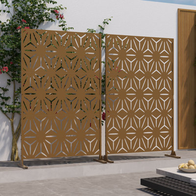 Helary 6 ft. H x 4 ft. W Metal Privacy Screen