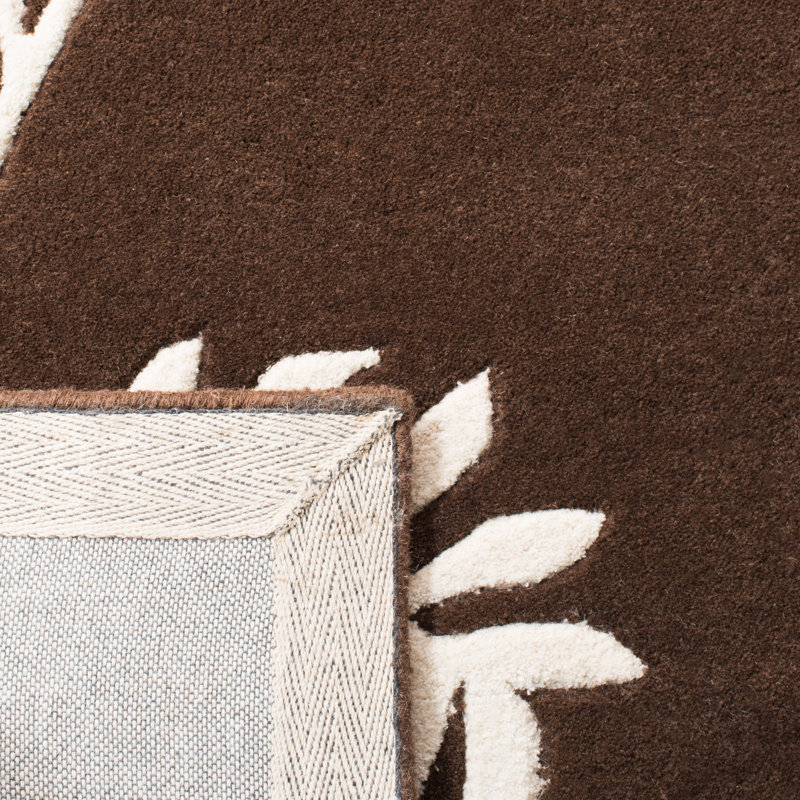 Candelo Soho Hand Tufted Wool And Viscose Floral Rug, Rectangle 5' x 8'