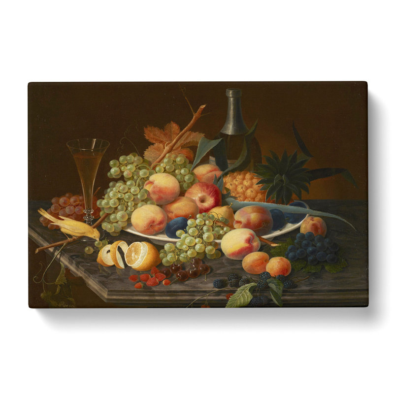 Still Life With Flowers And Fruit Vol.6 by Severin Roesen - Wrapped Canvas Painting, 35cm H x 50cm W x 3cm D