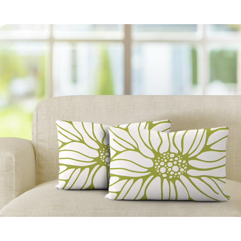 No Decorative Addition Outdoor Reversible Throw Pillow, Chartreuse
