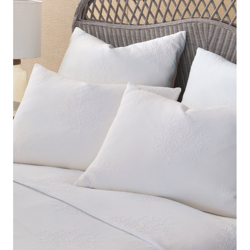 Delray Matelasse Sham, Euro, White
