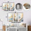 Beige Blue Gold Ocean Storm - Abstract Collages Metal Wall Decor Set Of 3-576268304
