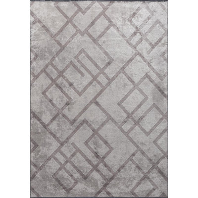 Rapture Geometric Shapes Area Rug in Gray