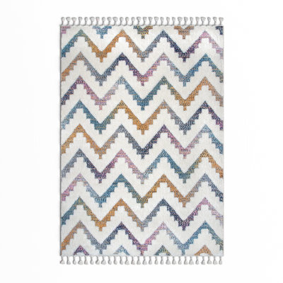 Mercedes Geometric Accent Rug for Living Room Bedroom Dining Room Nursery Entryway, Ivory