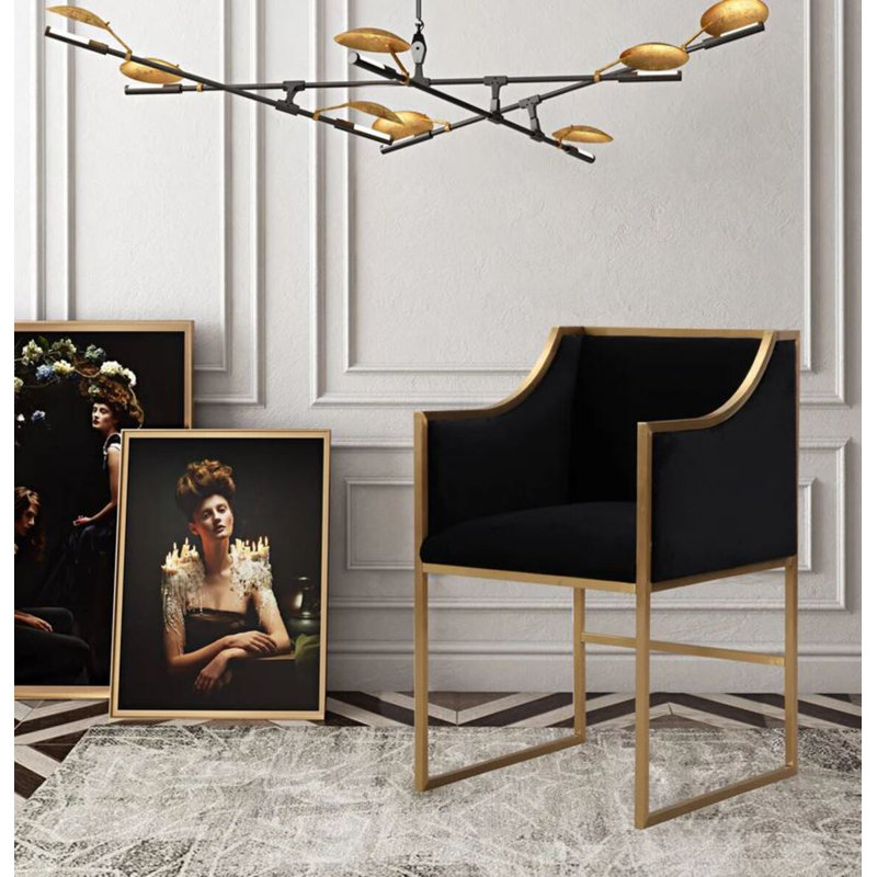Chaise Alleb, Noir, Or