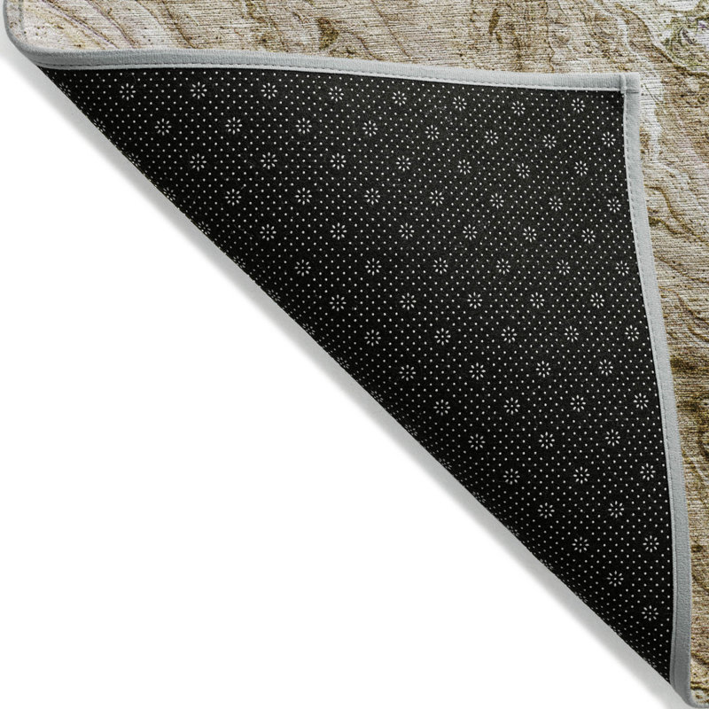 Tapis d'extérieur lavable abstrait brun clair et beige 8 pi x 10 pi