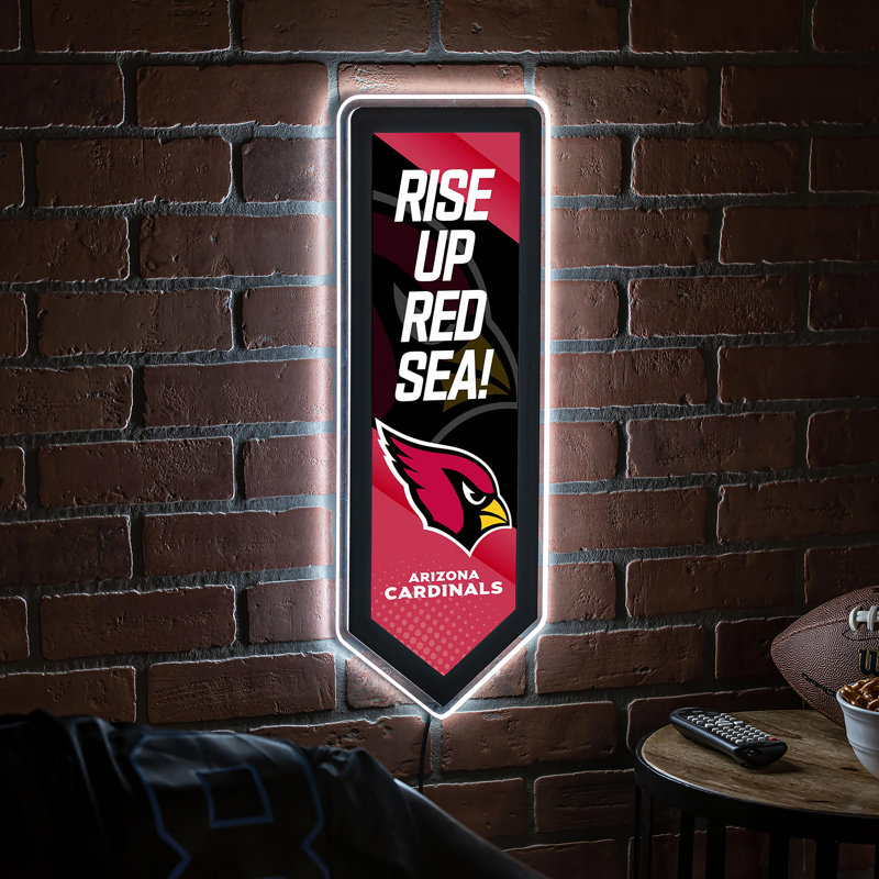 NFL LED Pennant Shaped Lighted Wall Sign, Arizona Cardinals