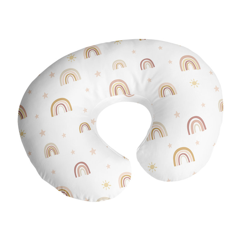 Housse de coussin d'allaitement Boho Rainbow Collection, Rose / blanc / taupe / mauve, Arcs-en-ciel