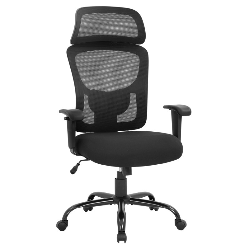 Black Ergonomic Big and Tall Mesh Office Chair with Lumbar Support