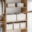 Très grand bac de rangement en tissu 45 po avec poignées en polyuréthane, paniers de rangement pour l'organisation, grand panier à linge, paquet de 2, beige, L 19 po x l 13,25 po x H 11 po-124857424
