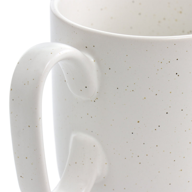 Tasses en grès 6 pièces Gibson Mio, Sel de mer / blanc