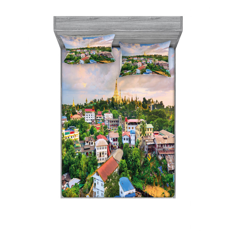 Ensemble de draps Yangon, Ensemble de drap pour grand lit avec drap-housse
