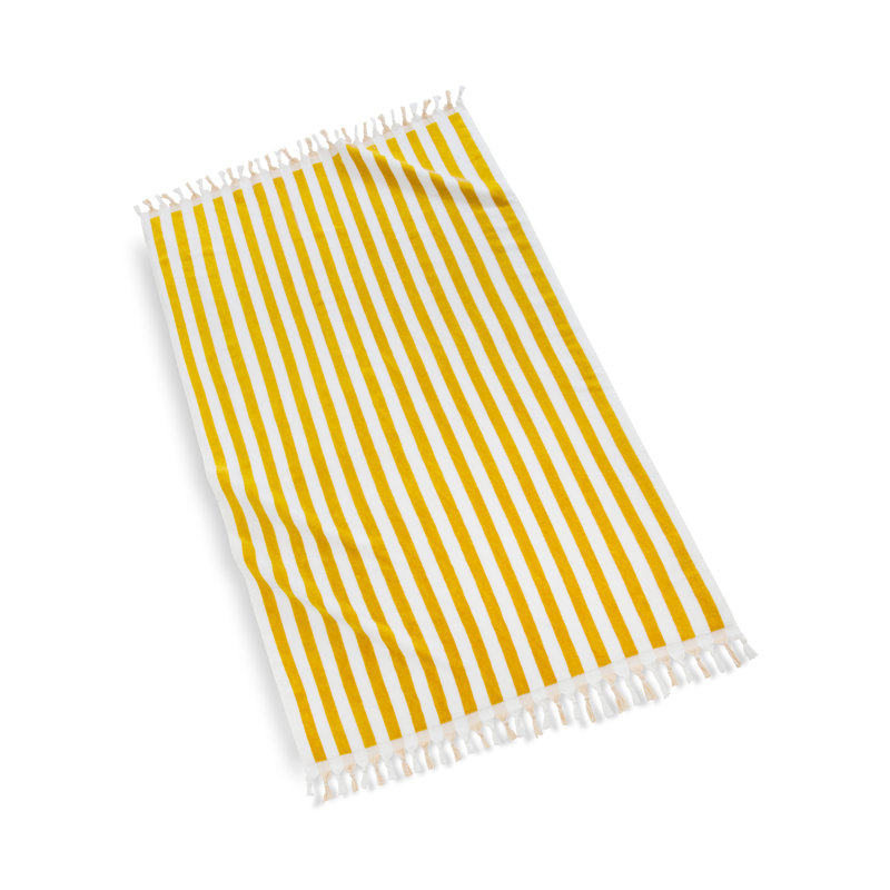 Bernice Cotton Midweight Jacquard Beach Towel, Yellow/White