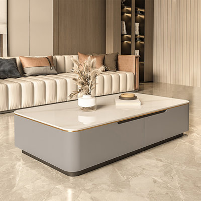 Italian rock slab rectangular coffee table