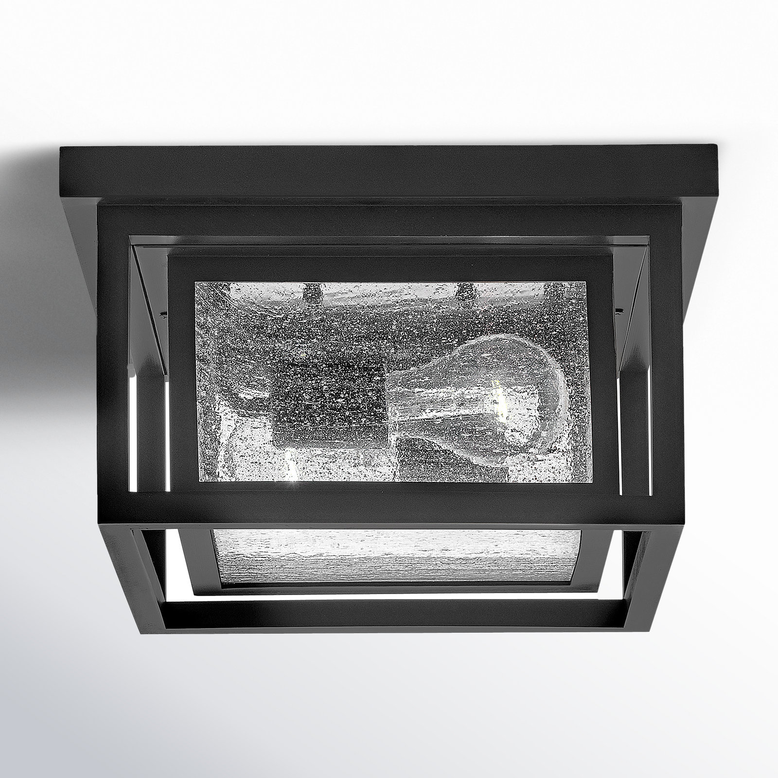 Kirton Square Outdoor Flush Mount, Black