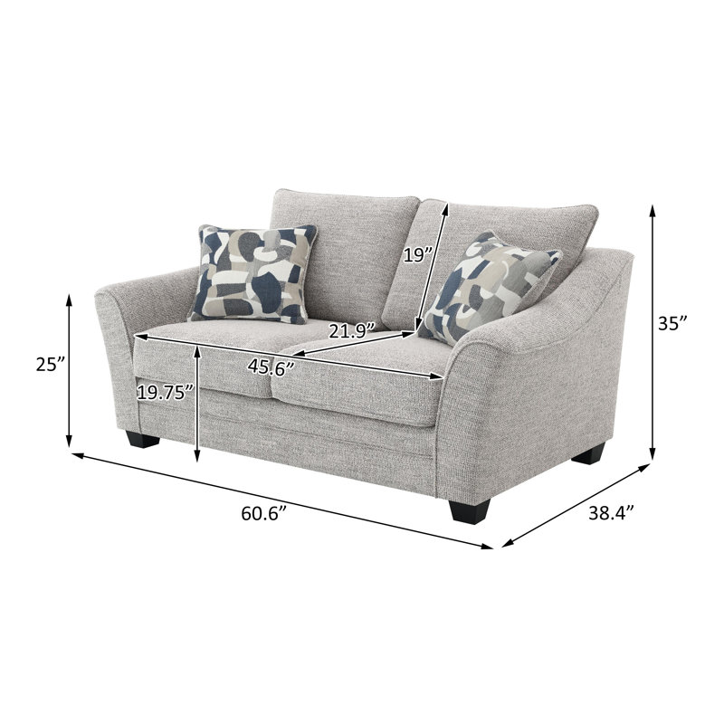 2-piece Boucle Upholstered Sofa Set Light Grey