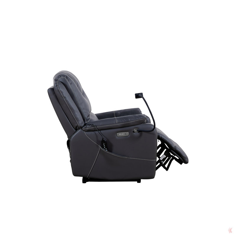 Fauteuil inclinable électrique en cuir Cooperman, Noir, noir, noir, noir