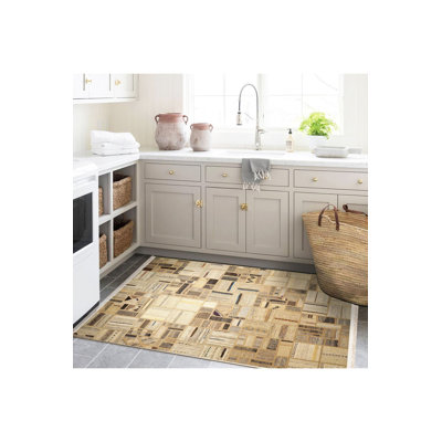 Northern Collection Multicolor Shapes Patterned Woven Base Decorative Rug
