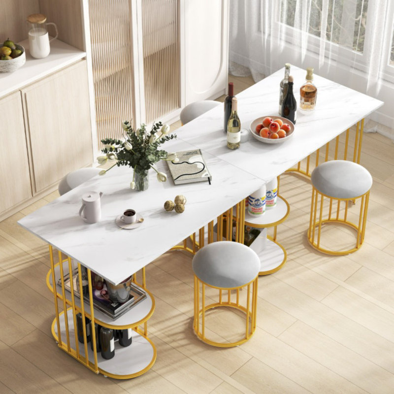 Table de salle à manger rectangulaire pour 2 personnes avec tablette de rangement à 2 niveaux pour salle à manger de petit espace