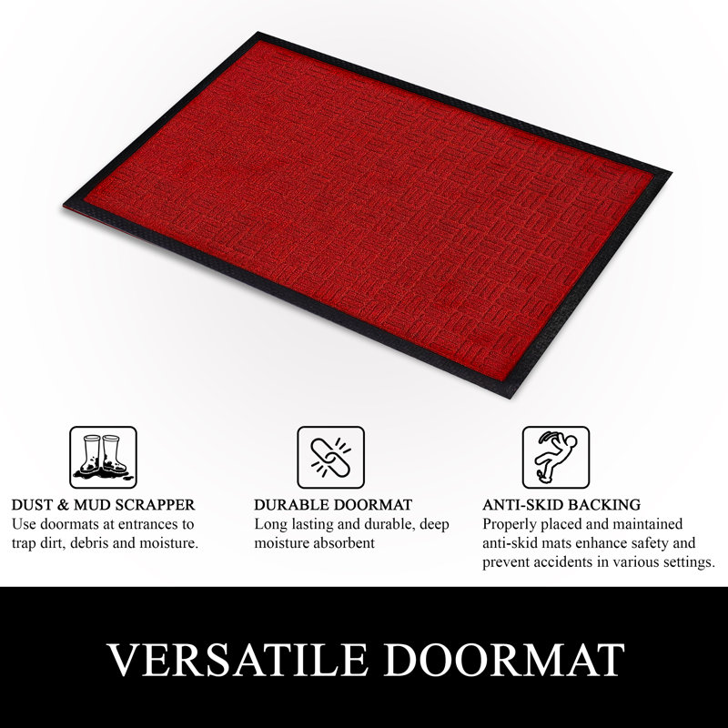 Odarius Indoor/Outdoor Non-Slip Polypropylene Doormat with Rubber Backing – Washable Welcome Mat for Entryway, Patio, Garage & Office