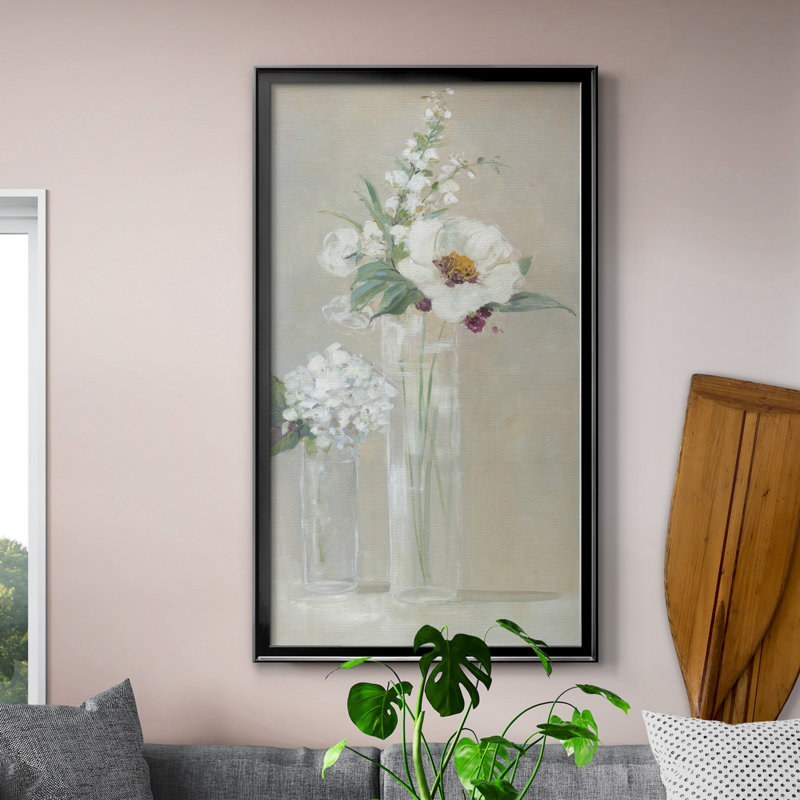 Select Blooms - Peinture sur toile encadrée, H 14,5 po x l 26,5 po x P 1,5 po, Cadre noir