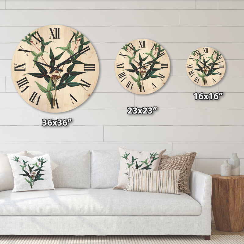 Horloge murale Leaves Plants, Grand
