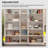 78.7" W 2-Piece Modular Storage Cabinet Set with Tempered Glass Doors, 15 Shelves and Adjustable Storage