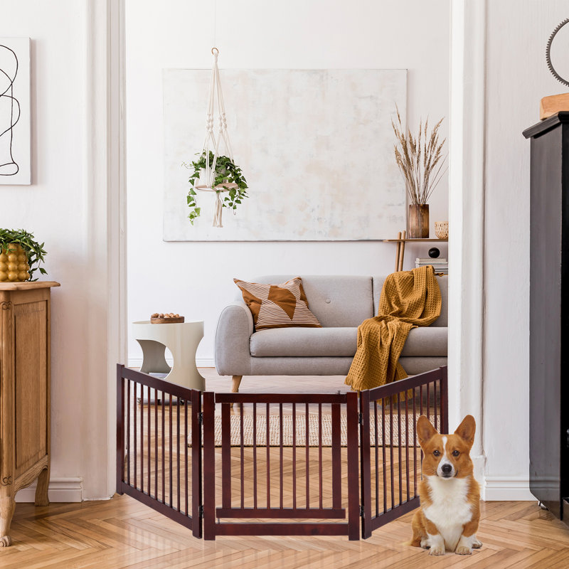 Kara Wood Free Standing Pet Gate