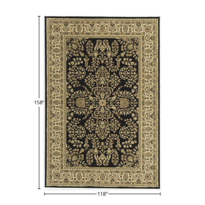 Gloucester Gilded Loom Oriental Black Area Rug, Rectangle 9'10" x 13'2"