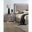 Table de chevet moderne taupe clair avec pieds chromés Finition UV-1359252788