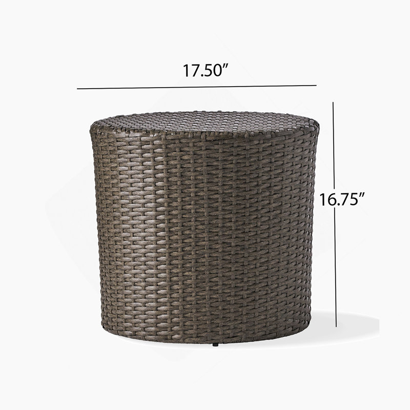 Table d'appoint en osier d'extérieur KINGSTown RD, durable et élégante pour la terrasse