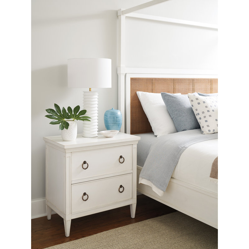 Laguna 2 - Drawer Solid Wood Nightstand, White
