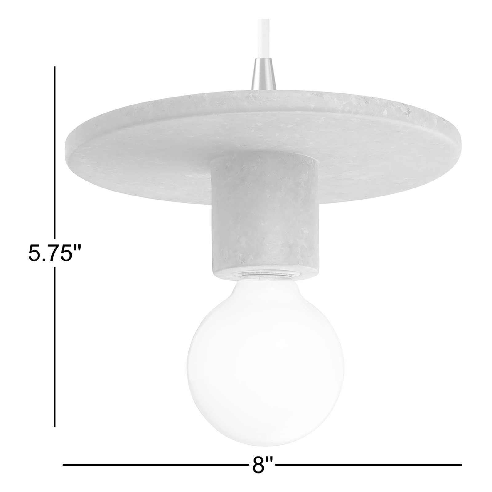 Leni Single Light Ceramic Dimmable Pendant, Concrete, Antique Brass