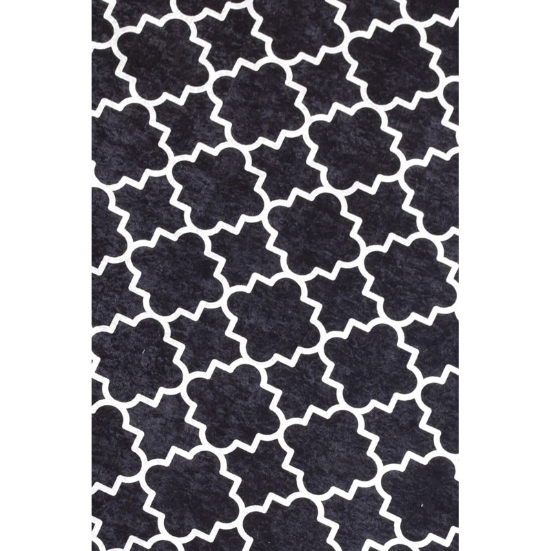 Abida Flatweave Black/White Rug, Rectangle 100 x 140cm