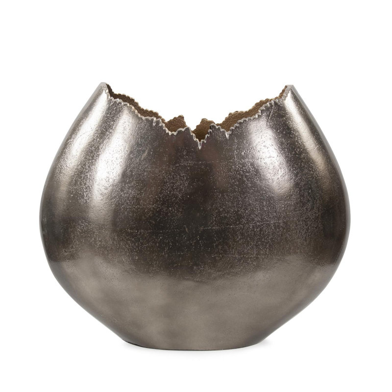 Baniff Jagged Edged Disc Vase- Medium, 13" H x 15.5" W x 5" D