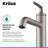 KRAUS Rectangular Ceramic Bathroom and Ramus Single Handle Sink Faucet with Pop-Up Drain-51055620