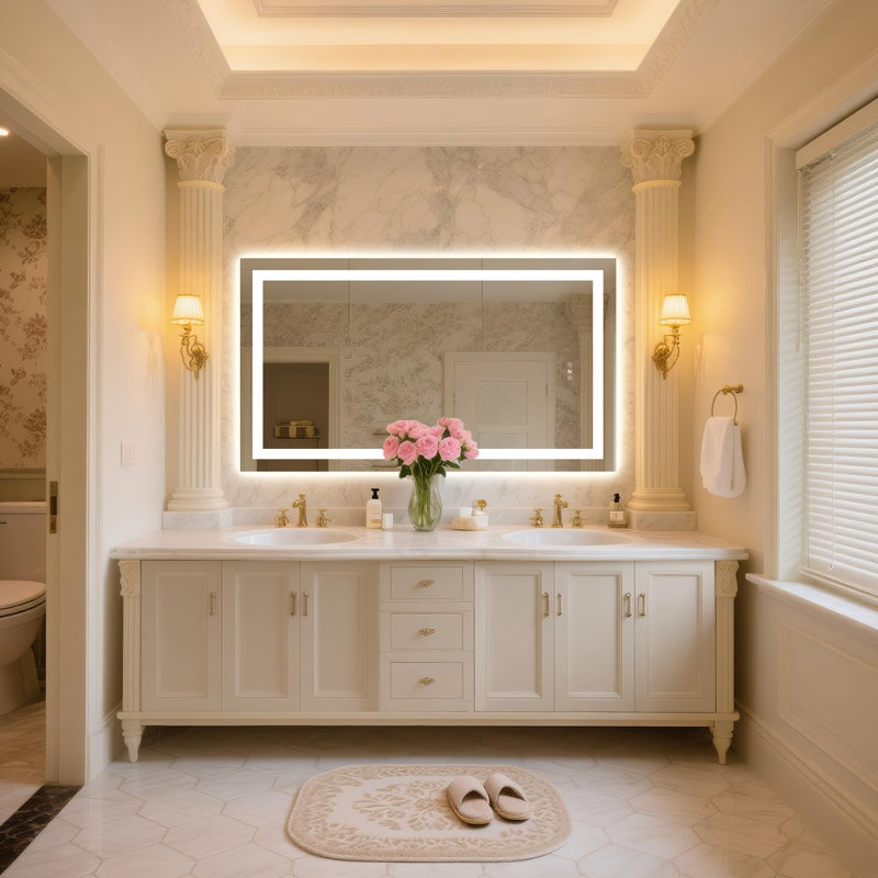 24''X36'' Led Bathroom Mirror With Anti-Fog & Shatterproof Glass - Front/Backlit Vanity Mirror With Memory Function, Human Motion Sensor, Ul-Listed Led Driver - Wall Mount Lighted Mirror