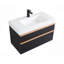 Meuble-lavabo mural 36 po avec lavabo en acrylique intégré, 2 tiroirs à fermeture en douceur, pré-assemblé, armoire flottante moderne