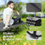 Double Camping Bed Foldable Cot Sunbed w/ Carry Bag Charcoal Grey