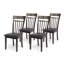 Ensemble de table de salle à manger 5 pièces, 4 chaises d'appoint en bois massif de style classique avec table de salle à manger ronde, ensemble de cuisine, coussins en cuir PU-600231593-600231595