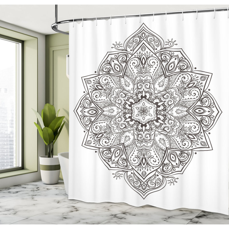 Shower Curtain with Hooks Included, 69" H x 105" W