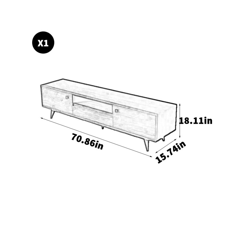 Modern simple black walnut TV cabinet