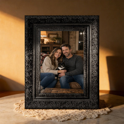Black 3 PCS 5" x 7" Tabletop Picture Frame with Portrait or Landscape Orientation