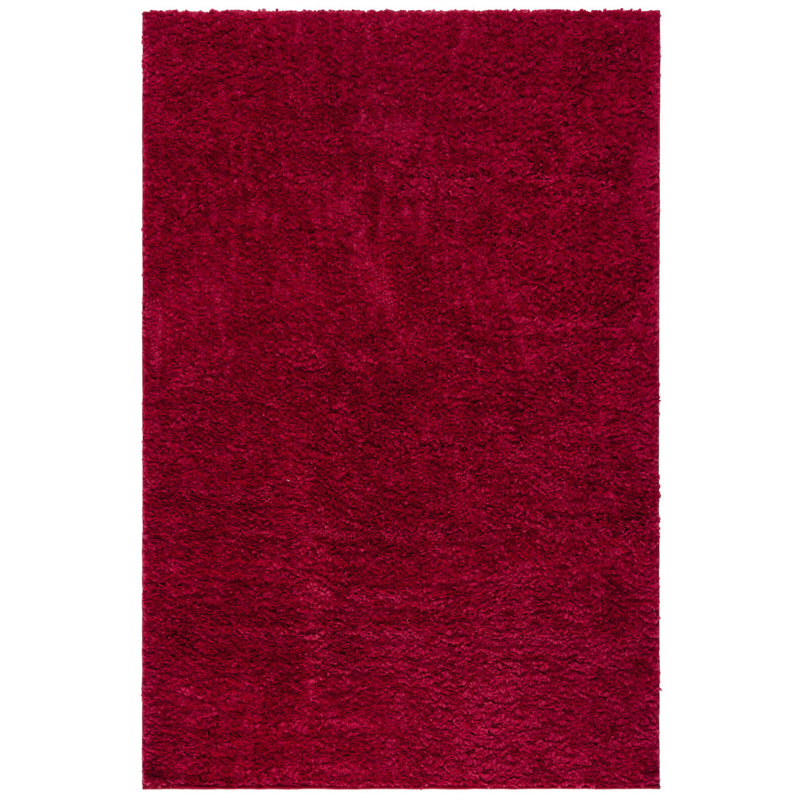 Brittney Performance solid color shag rug, Red, Rectangulaire 3 pi x 5 pi