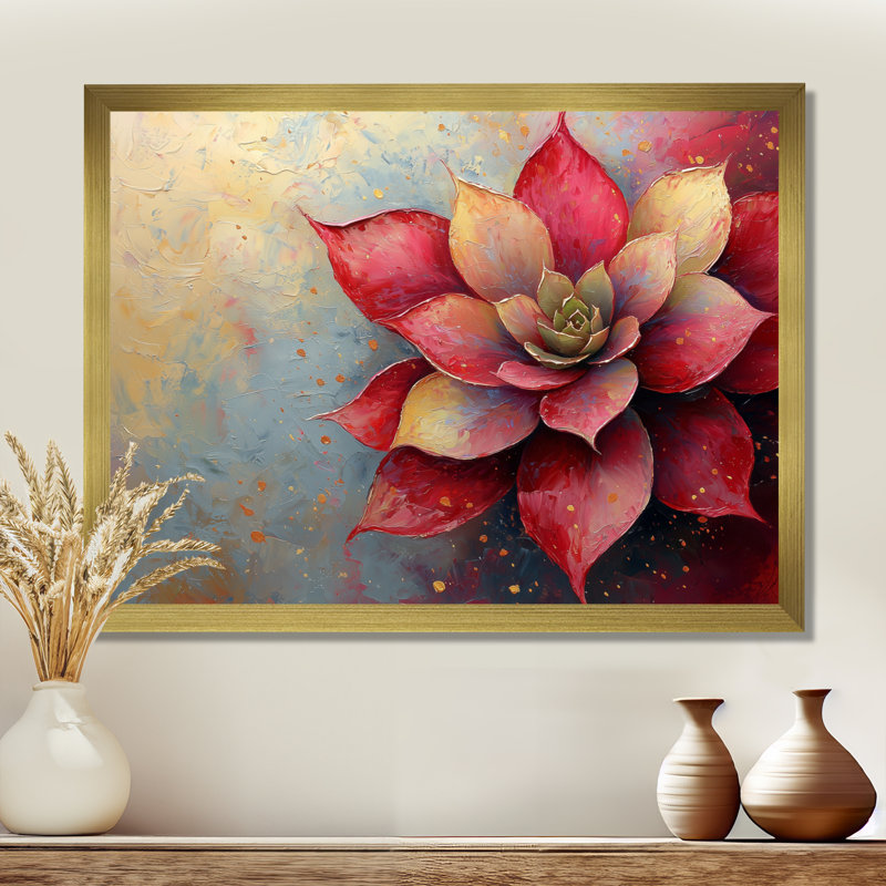 Jacere - Floral Wall Art, H 12 po x l 20 po, Reproduction encadrée d'une seule photo, Gold